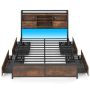 Bed frame, 4 drawers, 220 × 163.5 × 113 cm