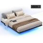 Gultas rāmis VASAGLE, 160 × 200 cm, LED, 2 kontaktligzdas, USB-C, 2 USB-A, 160 × 200 cm
