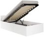Bed with bedding box and mattress NORE CLP, 90x200 cm., white