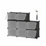 Shoe rack made of 8 shoe boxes, black