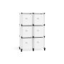 Plaukts ar kastēm 31,5x64x95,5 cm, balts/melns