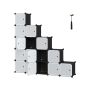 Shoe shelf 153x31x153cm., black/white