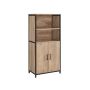 Kitchen cabinet with adjustable shelves, oak brown and black