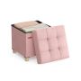 Hallway bench 38x38x40cm., pink/black