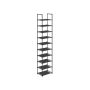 Shoe rack with 10 levels 33 x 33 x 173 cm, black