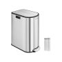 Trash can 50L., silver/black