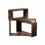 Wall shelf set, 3 pieces, brown