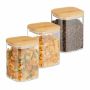 Pārtikas uzglabāšanas trauki Relaxdays, 3 gab., 900 ml, 10 × 13,5 × 10 cm