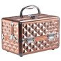 Makeup case, mini, with mirror, Gold, 23 × 18 × 15 cm