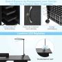 Manicure table, with fan, 5 drawers, Black, 90 × 74 × 43 cm