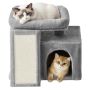 Small cat tree with scratching post, 80 cm, beige