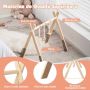 Wooden baby activity trainer, 3 hanging toys, 60 × 60 × 44 cm