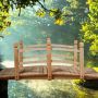Wooden garden bridge, with railings, 150 × 67 × 55 cm