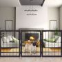 Wooden folding gate for children and dogs, natural wood, 76 cm high
