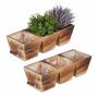 Koka puķu kaste Relaxdays, 3 nodalījumi, 43,5 × 12,5 × 17,5 cm