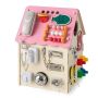 Wooden activity center for children with music box, 33x33x45 cm, pink