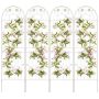 Metal plant support, 4 pcs, White/Green, 71 × 20 inches