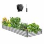 Metāla paaugstinātā dobe VEVOR GM66010-360X120X27CM, Pelēka, 360 × 120 × 30 cm