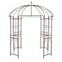 Metal birdcage-shaped garden arbor for climbing plants, 211x211x256 cm, bronze