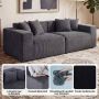 Modular sofa, 2 sofas, 4 cushions, Grey, 204 × 64 × 89 cm