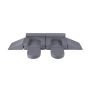 Modular children's play sofa, 10 pieces, Blue/gray/beige, 247 × 35 × 124 cm