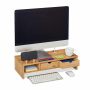 Monitora paaugstinājums Relaxdays, 2 atvilktnes, 54 × 13 × 23 cm
