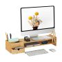 Monitora statīvs Relaxdays, ar atvilktni un plauktiem, 70 × 13 × 19 cm