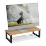 Monitora statīvs Relaxdays 10049971_60, XL, ozolkoka/melna, 55 × 15 × 23 cm