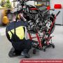 Motorcycle lift, 3 lifting levels, Red, 106 × 36 × 74–91 cm