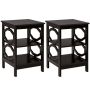 Bedside tables, 2 pcs., 3 tiers, 40.64 × 60.96 × 40.64 cm