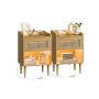 SONGMICS HOME BOHOVEN LET817Y02 Bedside Tables, With Drawers and Open Shelves, 35 × 60 × 40 cm