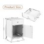 Bedside table, 1 drawer and 1 cabinet, White, 45.72 × 60.96 × 35.56 cm