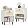 Bedside table, 1 drawer and open compartment, 40 × 30 × 52 cm