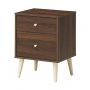 Bedside table, 2 drawers, 45.72 × 40.64 × 62.23 cm