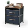 Bedside table, 2 drawers, 45.72 × 50.8 × 50.8 cm