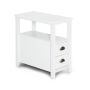 Bedside table, 2 drawers and 2-tier shelf, White/brown, 59.69 × 60.96 × 30.48 cm