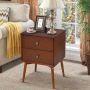 Bedside table, 2 drawers, Brown, 45.72 × 38.1 × 66.04 cm