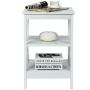 Bedside table, 3 open shelves, White, 40 × 61 × 40 cm