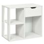 Bedside table, 3 tiers, 1 drawer, open shelf