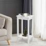 Bedside table, With open shelf, White, 40 × 30 × 73.5 cm