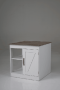 Bedside table, With charging station, White, 60 × 60 × 61 cm