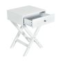 Bedside table, With drawer, White and black, 45.72 × 64.77 × 40.64 cm