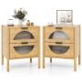 Set of 2 bedside tables, 2 drawers, 45 × 40 × 56 cm
