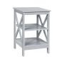 Set of 2 bedside tables, 3 levels, Grey, 40.64 × 60.96 × 40.64 cm