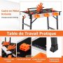 Portable folding workbench, load capacity 454 kg, Orange, 84.5 × 74 × 60 cm