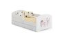 Children's bed Luk with drawer, mattress and barrier protection 144 cm x 77 cm x 56 cm, princess with unicorn