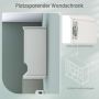 Wall-mounted bathroom cabinet, 2 doors, 3 open compartments, White, 75 × 60 × 28 cm