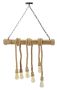 Piekaramais gaismeklis Mauro Ferretti Bamboo/Rope, 6 gaismas punkti, 80 × 120 × 15 cm
