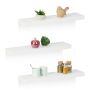 Piekaramie plaukti Relaxdays 10044739.0, 3 gab, Balts, 60 × 3,5 × 15 cm