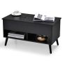 Lifting coffee table, with storage compartment and shelves, 80.01 × 40.64 × 44.45 cm